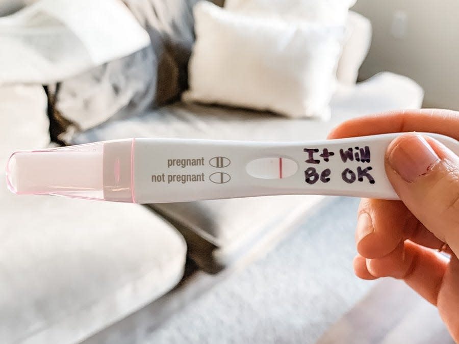 negative pregnancy test instagram post
