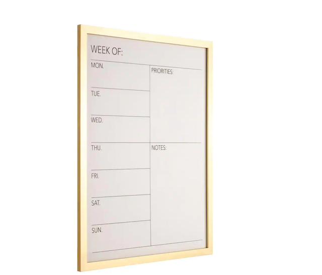 Weekly Priority Dry Erase Whiteboard Calendar