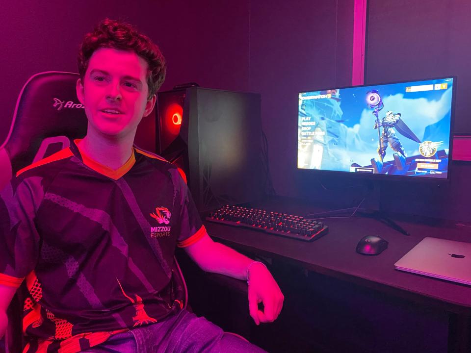 Luke Twogood, of Lee's Summit, an Overwatch player on the MU eSports Premier Team on Thursday, Feb. 2, 2023, in the MSI Training Facility in Center Hall.