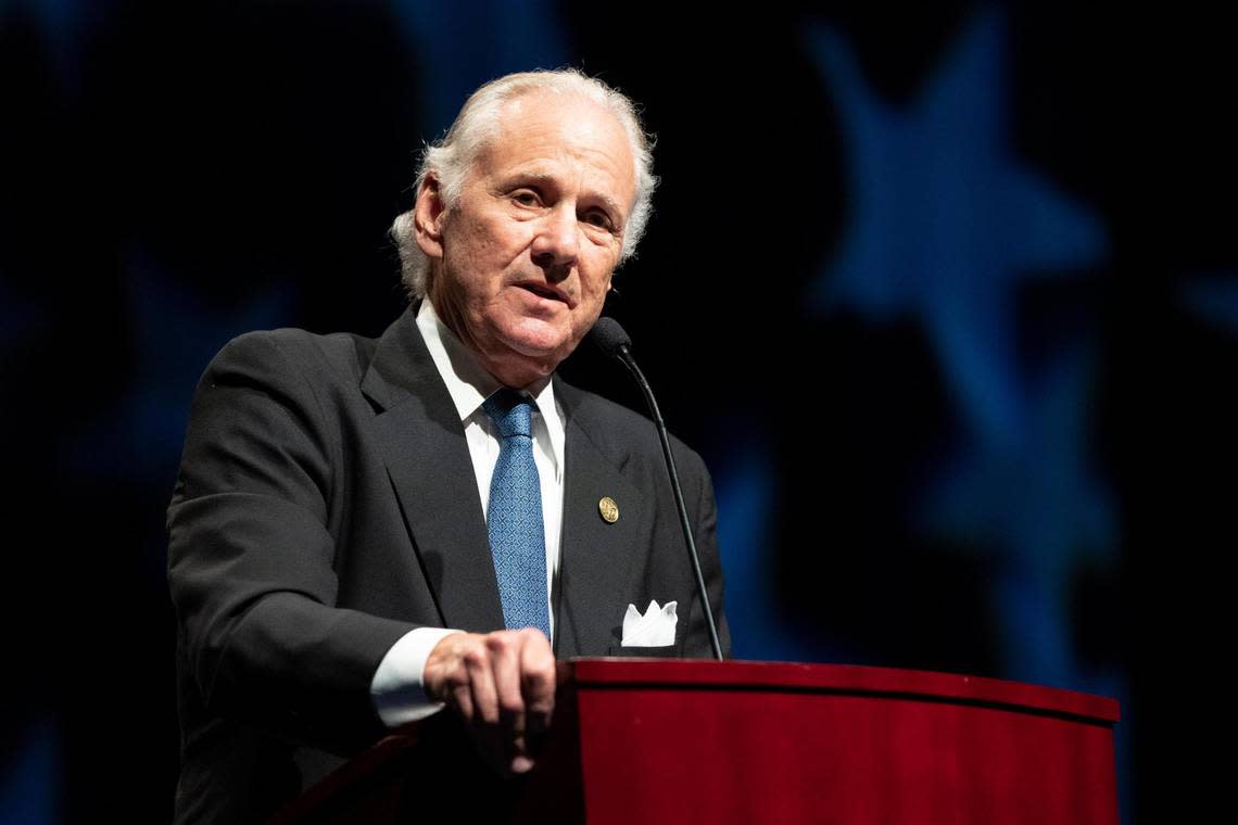 Governor Henry McMaster speaks to the Silver Elephant Gala at the Columbia Convention Center on Friday, July 29, 2022.