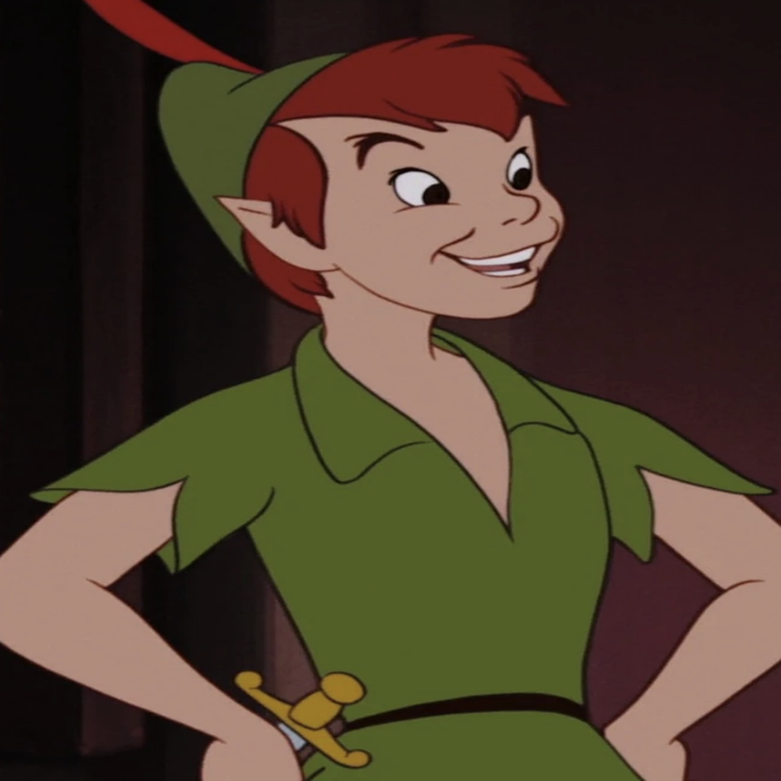 Peter Pan in the animated movie