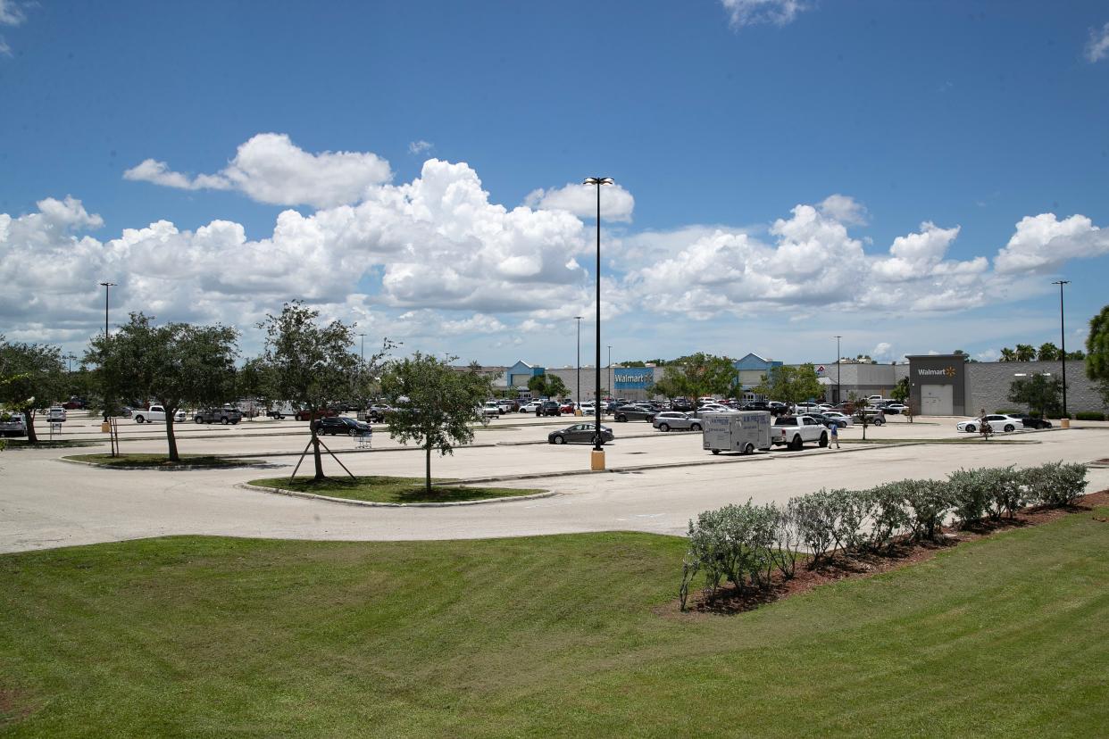 A new Starbucks is being planned for on the corner of Colonial Boulevard and Six-Mile Cypress Parkway in the parking lot of Walmart in Fort Myers. The area is shown on Wednesday, July 19, 2023.