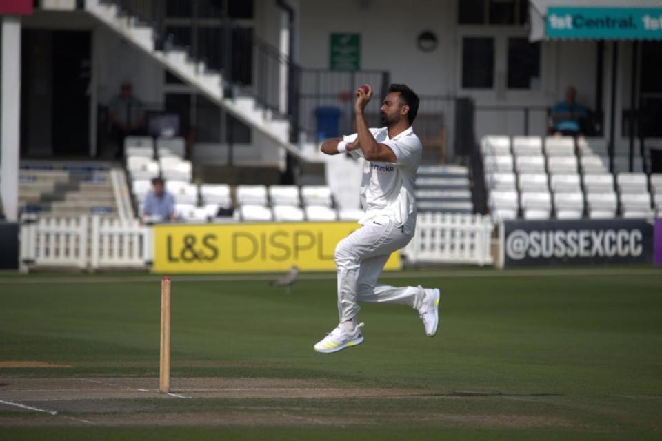 Jaydev Unadkat starred with four wickets for Sussex <i>(Image: Eva Gilbert/SCCC)</i>