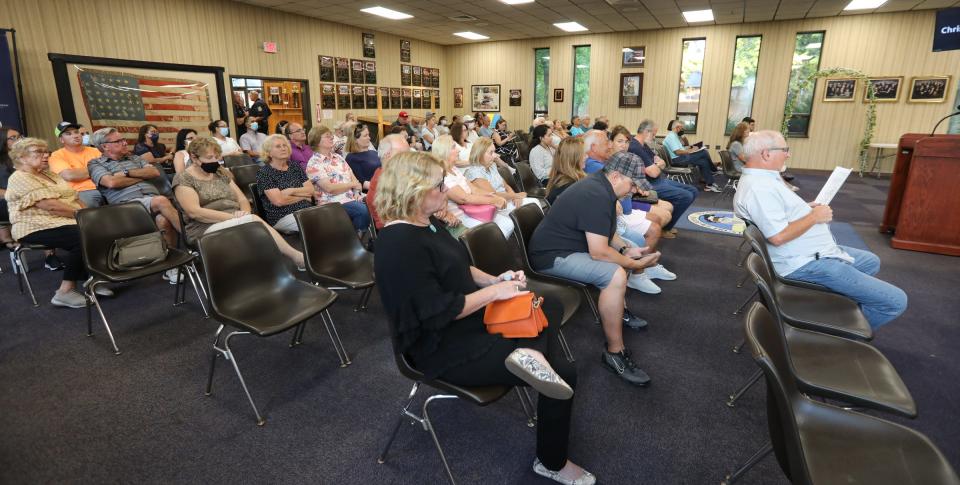 Haverstraw residents attend a Planning Board meeting at the Town Hall in Haverstraw on Wednesday, August 10, 2022.
