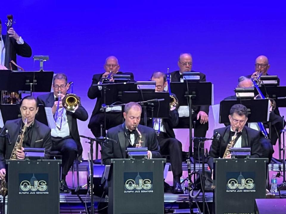 The Olympia Jazz Senators, an 18-piece big band, will play “The Greatest Show Tunes” May 20 at a fundraiser for the Olympia Union Gospel Mission.