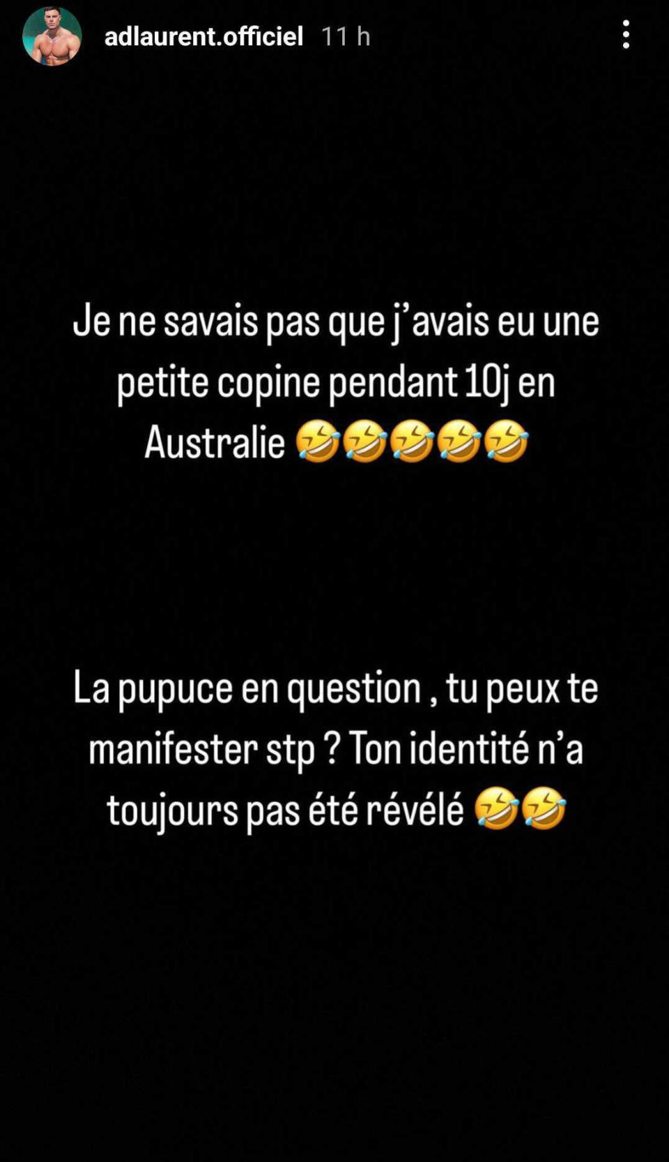 Adrien Laurent réagit à la plainte contre lui sur Instagram.