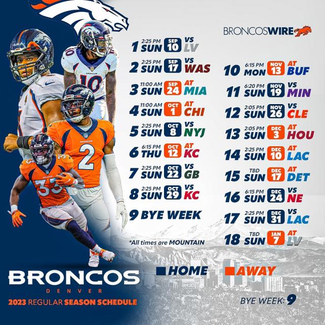 denver broncos game schedule today