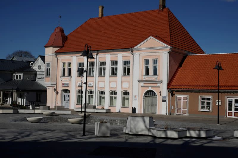 FILE PHOTO: An empty main square is seen during coronavirus disease (COVID-19) outbreak in Kuressaare