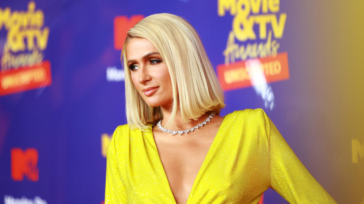 Paris Hilton has urged other survivors of abuse to come forward and tell their stories. (Matt Winkelmeyer/Getty/MTV/ViacomCBS)