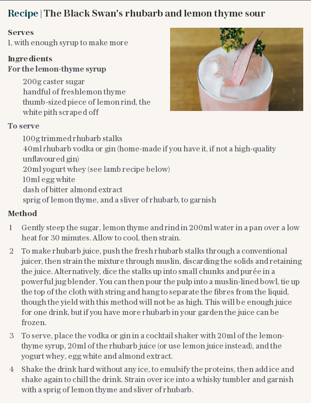 RECIPE | The Black Swan's rhubarb and lemon thyme sour