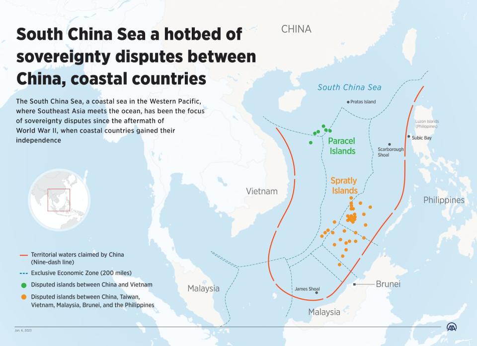 <a href="https://www.gettyimages.com/detail/news-photo/an-infographic-titled-south-china-sea-a-hotbed-of-news-photo/1246032083?adppopup=true" rel="nofollow noopener" target="_blank" data-ylk="slk:Omar Zaghloul/Anadolu Agency via Getty Images;elm:context_link;itc:0;sec:content-canvas" class="link ">Omar Zaghloul/Anadolu Agency via Getty Images</a>