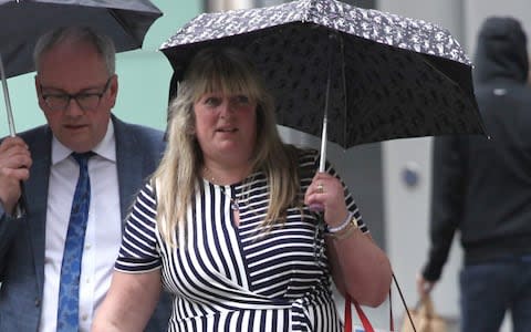  Anna Winter outside High Court after hearing in dispute over home shared by her dad John Scarle and step-mum Ann Scarle - Credit: Champion News