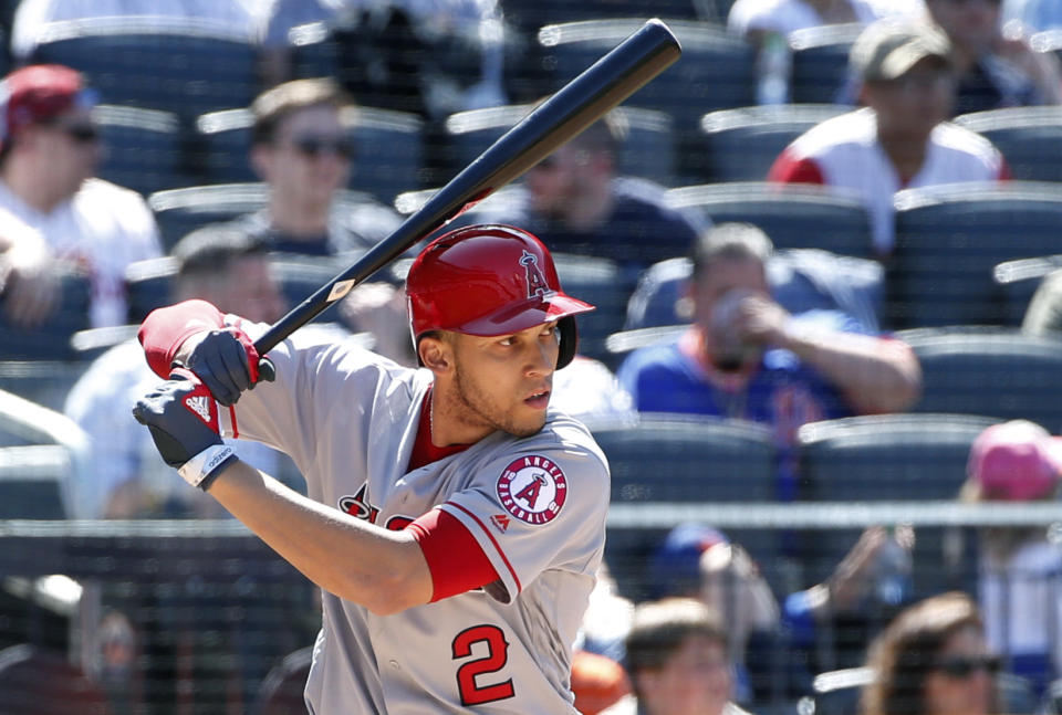 Andrelton Simmons broke up a no-hitter with a bunt. (AP Photo)