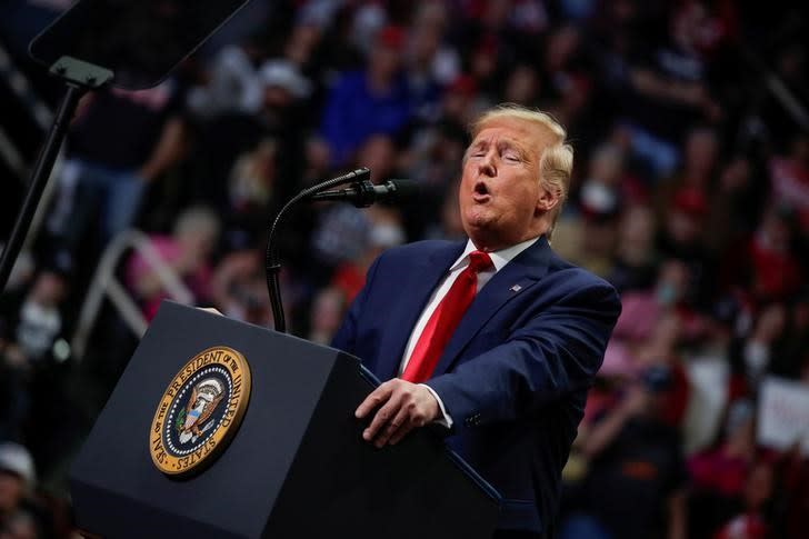 U.S. President Donald Trump holds a campaign rally in Charlotte, North Carolina