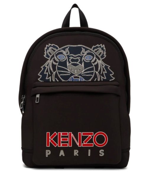 Kenzo black neoprene large tiger backpack, 43% off. US$162 (was US$283.55). PHOTO: Ssense