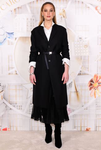 <p>Zach Hilty/BFA.com/Shutterstock</p> Jennifer Lawrence aces high-fashion at Dior's Carousel of Dreams window unveiling at Saks in N.Y.C. on Nov. 20, 2023