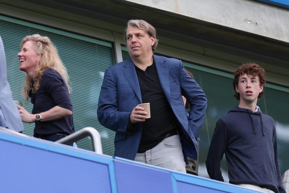 Chelsea owner Todd Boehly during the English Premier League match against Everton last month. 