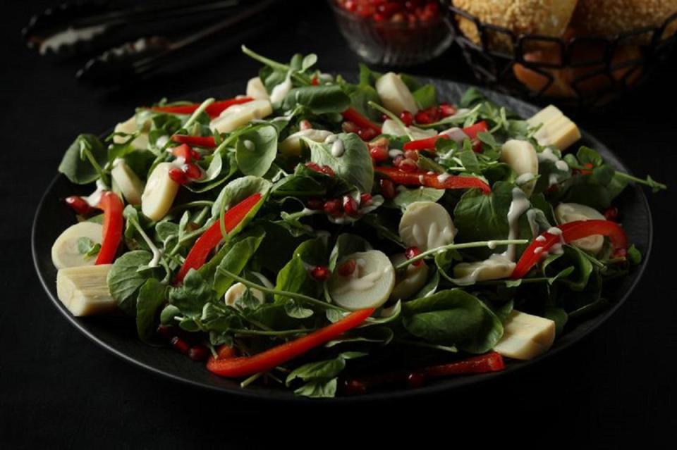 Watercress and Hearts of Palm Salad with Tahini Dressing