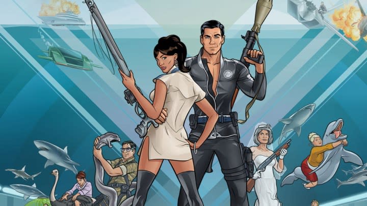 The cast of Archer in promo art for Archer season 5.