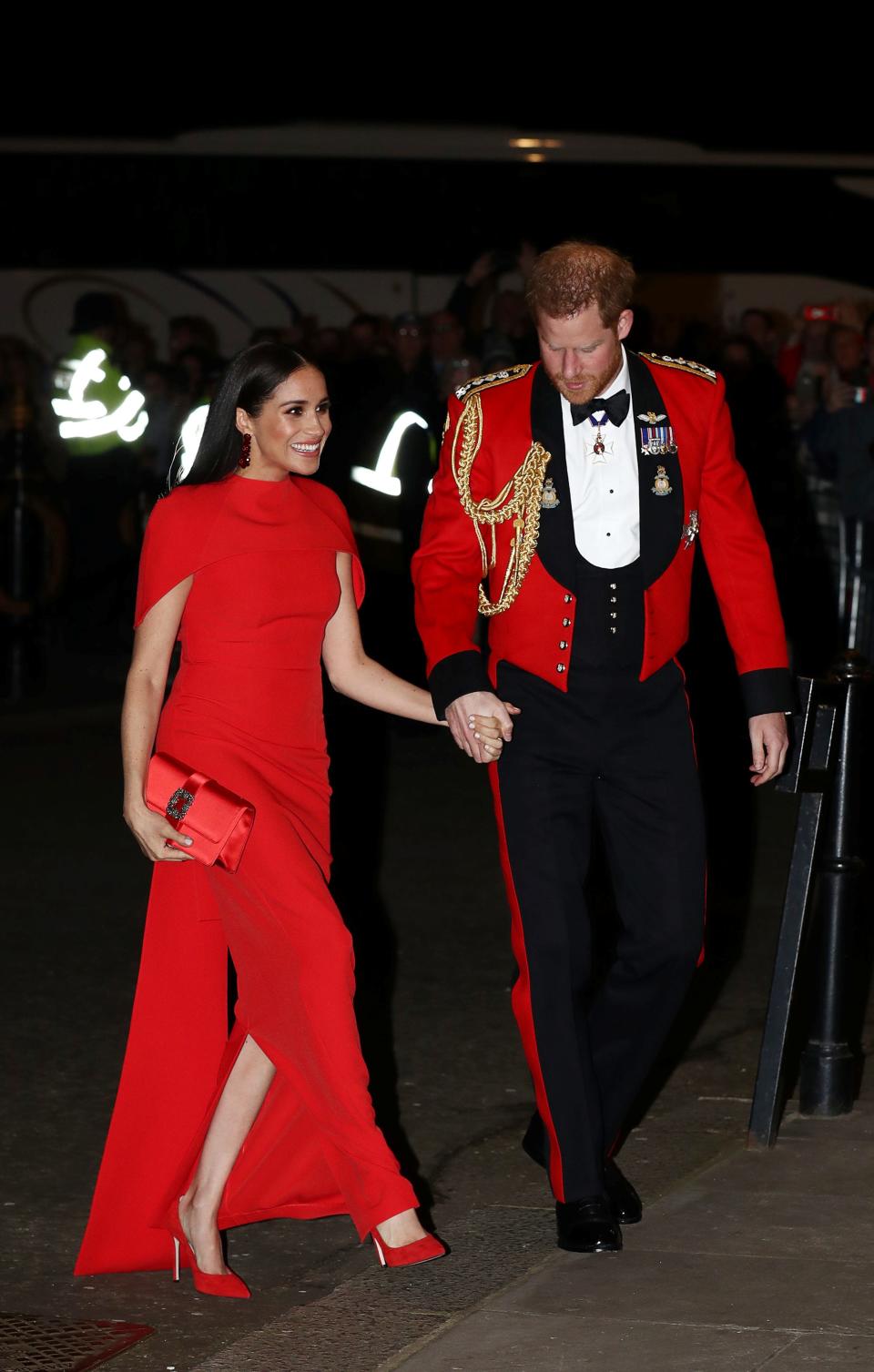 Prince Harry and Meghan Markle arrive to attend the Mountbatten Music Festival at Royal Albert Hall on March 7, 2020 in London, England.