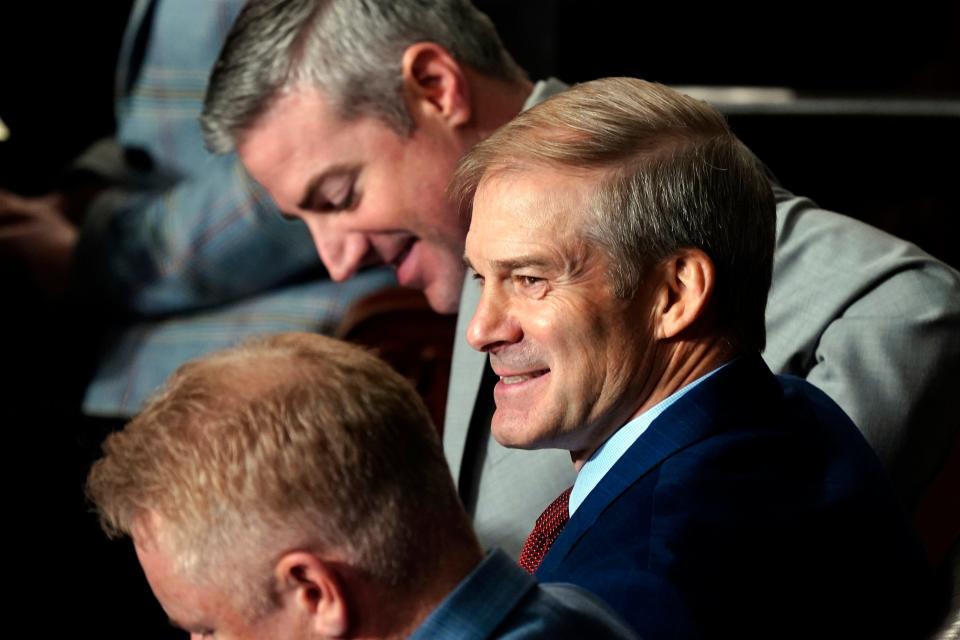 Rep. Jim Jordan, R-Ohio, is seen on the House floor Oct. 18, 2023, as lawmakers hold a second vote to elect a new speaker in Washington.