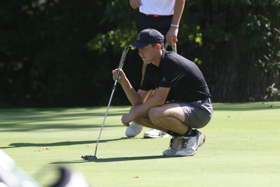 Lexington's Griffin Hughes led the Minutemen to the Division I district tournament with a 45-37-82 at the sectional tournament on Tuesday at Sycamore Springs Golf Course.