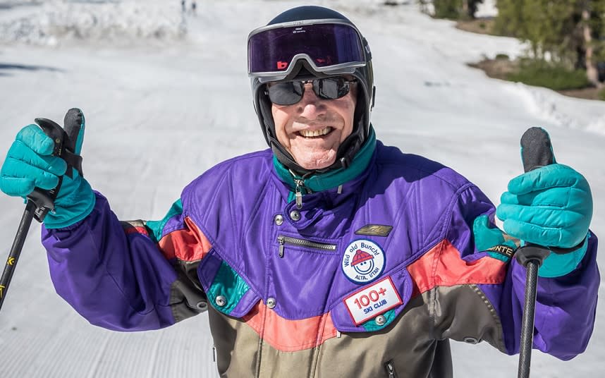 George Jedenoff celebrated his 100th birthday on the slopes of Utah