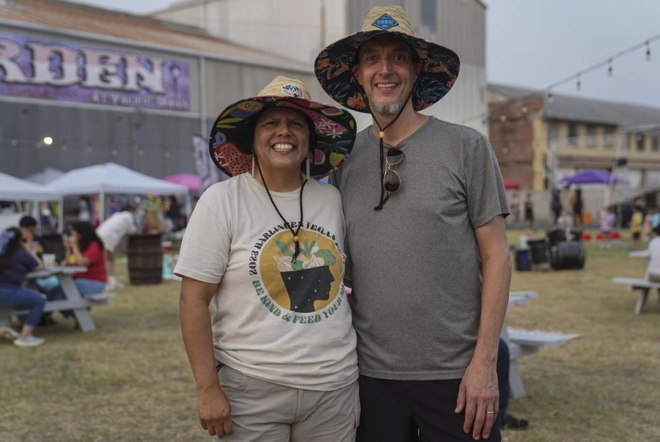 Vegan Fest co-founders Canda LePage, 49, and her husband Jim LePage, 48, pose for ap photo in Elsa, Texas on May 11, 2024.
Verónica Gabriela Cárdenas for The Texas Tribune