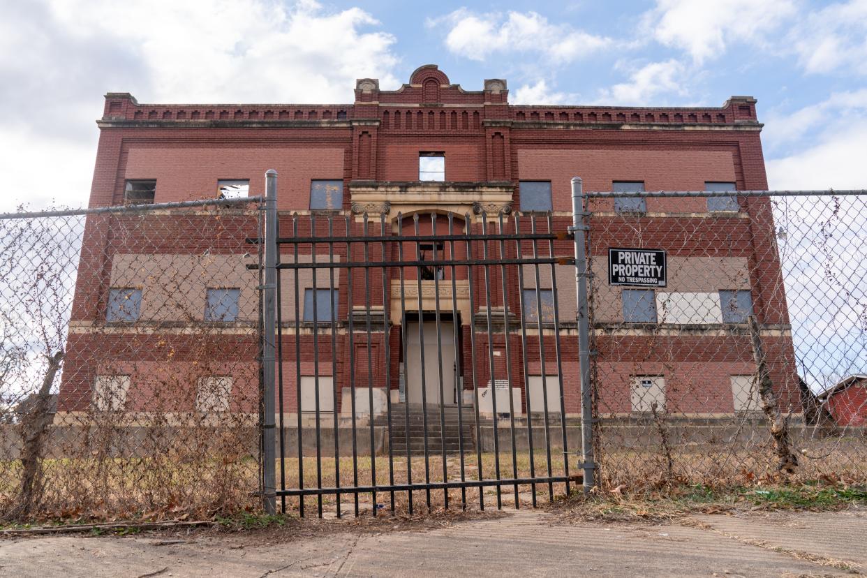 The former Van Buren School in the 1600 block of S.W. Van Buren has an uncertain future. The property's owner hopes to use it as affordable housing, but the building suffered damage from a recent fire.