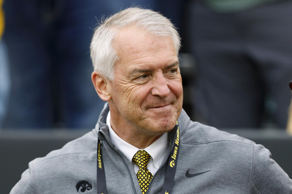 Iowa athletic director Gary Barta is now the man tasked with explaining the CFP selection committee's reasoning. (AP Photo/Charlie Neibergall)