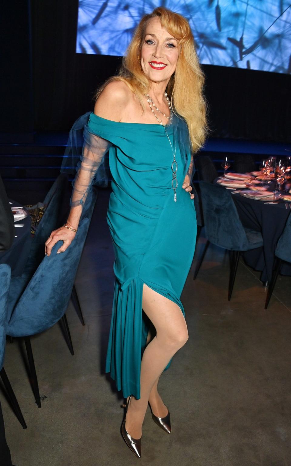 Jerry Hall at the Green Carpet Awards - Getty