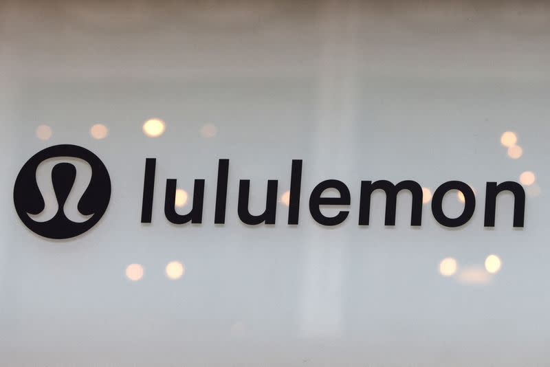 FILE PHOTO: The logo for Lululemon Athletica is seen at a store in Manhattan, New York