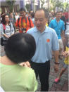 WP chief Low Thia Khiang now at the parade starting site.