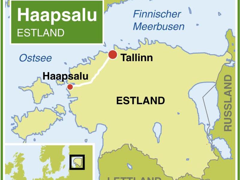 Haapsalu liegt direkt an der Küste im Westen Estlands. Als Kurort hat es eine lange Tradition. Grafik: dpa-infografik GmbH Foto: dpa-infografik GmbH