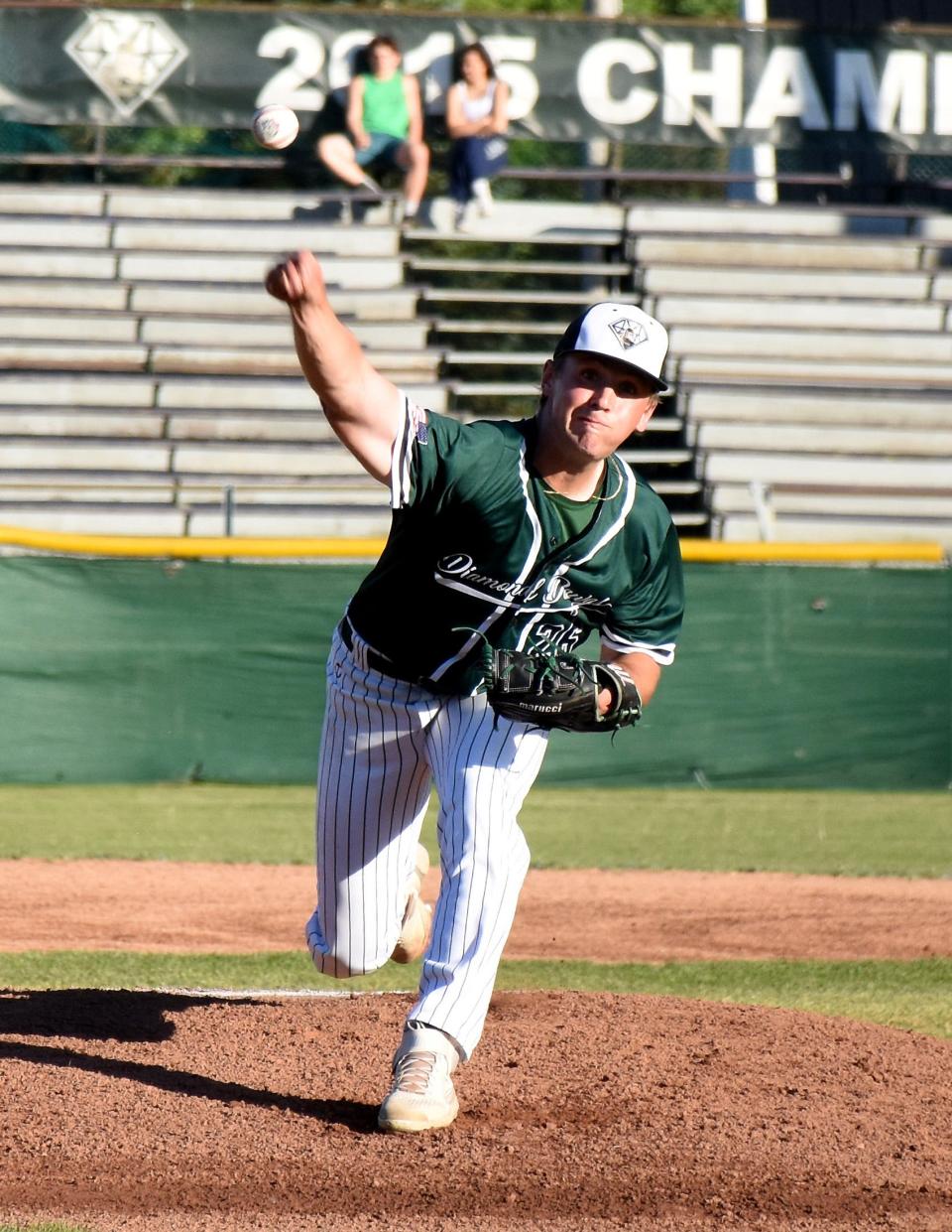 Troy Butler, a 2021 Fort Plain High School graduate who recently completed his freshman season at SUNY-Binghamton, was the Mohawk Valley DiamondDawgs' opening night starter against the Oneonta Outlaws Friday. Butler also pitched for the DiamondDawgs in 2021.