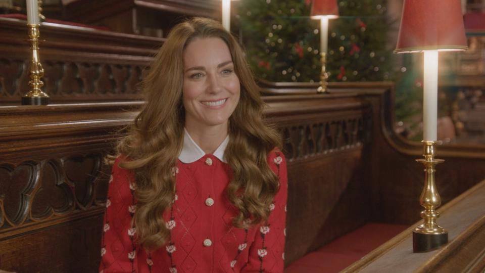 The Duchess of Cambridge in the first trailer for Royal Carols – Together At Christmas (BBC Studios Events/ITV/PA) (PA Media)