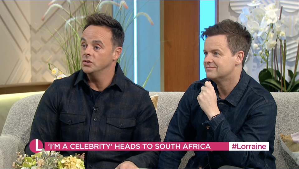Ant McPartlin and Declan Donnelly appeared on Lorraine and dished details on the upcoming I'm A Celebrity South African series. (ITV)