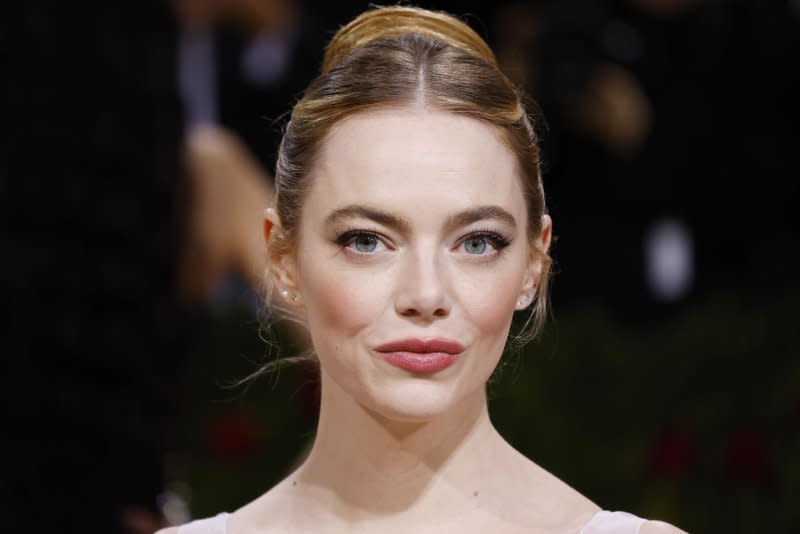 Emma Stone arrives on the red carpet for The Met Gala at The Metropolitan Museum of Art celebrating the Costume Institute opening of "In America: An Anthology of Fashion" in New York City in 2022. File Photo by John Angelillo/UPI