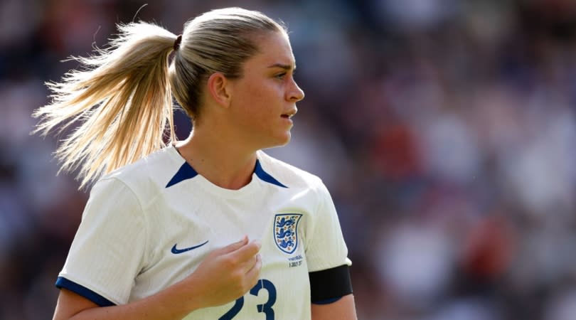 Alessia Russo of England on the pitch during the Women's International Friendly match between England and Portugal at Stadium MK on July 01, 2023 in Milton Keynes, England.
