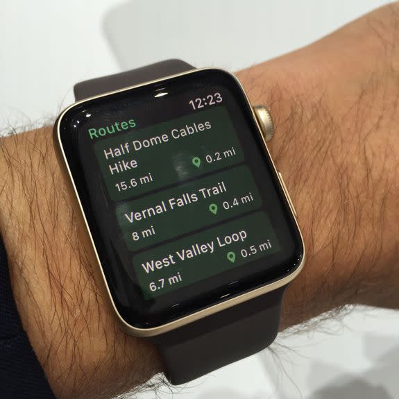 ViewRanger, one of the first Apple Watch apps to use the built-in GPS
