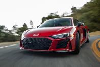 <p>While the last-gen R8 was gifted with the option of a gated six-speed manual for all trims, the latest car makes do with only a seven-speed dual-clutch. We'd especially like it if Audi offered a manual with <a href="https://www.roadandtrack.com/new-cars/a29710881/2020-audi-r8-rwd-pictures-specs-hp-info/" rel="nofollow noopener" target="_blank" data-ylk="slk:the rear-wheel drive R8 RWD;elm:context_link;itc:0;sec:content-canvas" class="link ">the rear-wheel drive R8 RWD</a>. That would be a truly complete package. </p>