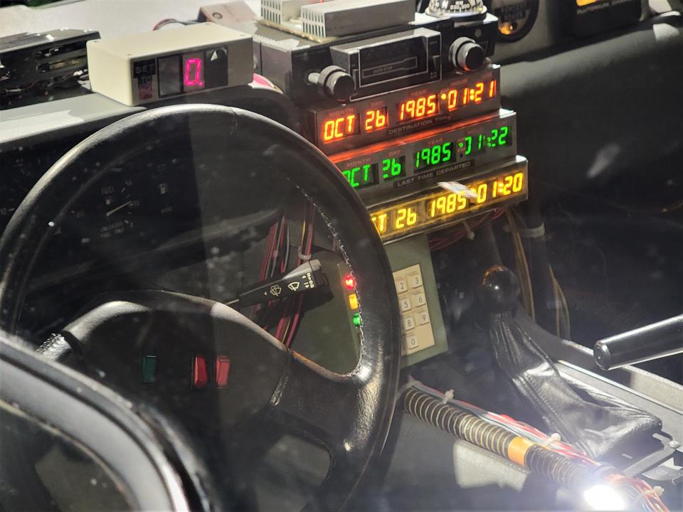 Interior of time traveling DeLorean from 'Back to the Future'  at the Petersen Automotive Museum