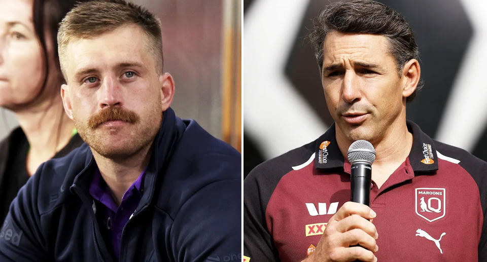 Pictured right to left, Billy Slater and Cameron Munster.