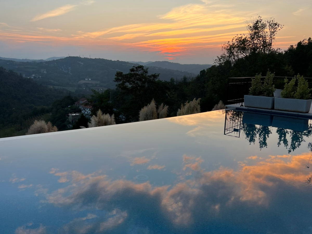 Relax in an infinity pool overlooking vineyards (Victoria Grier)