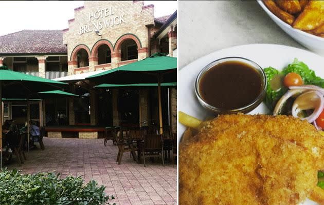 Hotel Brunswick's chicken schnitzel didn't disappoint. Photo: Be