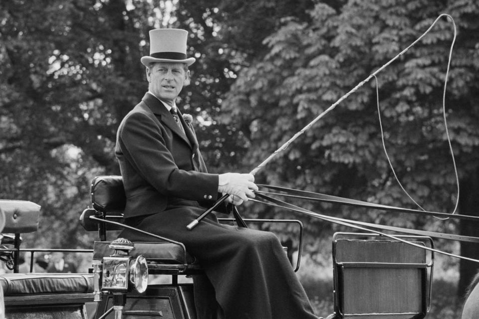 Prince Philip driving a carriage, UK, 28th May 1975Getty Images