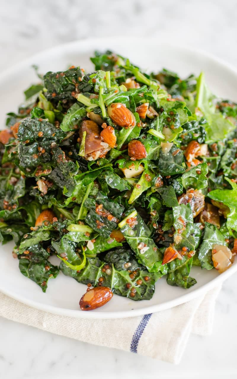 Kale & Quinoa Salad with Dates, Almonds & Citrus Dressing