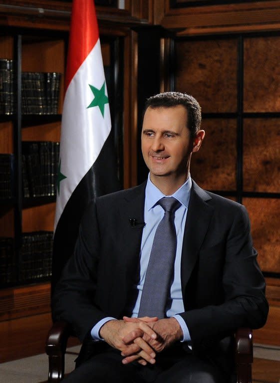 A photo dated June 28, 2012 released by the official Syrian Arab News Agency (SANA) shows President Bashar al-Assad during an interview in Damascus