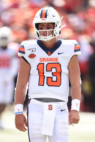 <p>Mitchell Layton/Getty</p> Tommy DeVito of the Syracuse Orange in September 2019