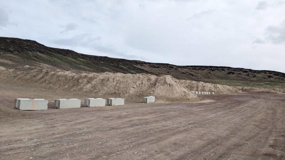 Concrete Jersey-type barriers mark the firing line at the George Nourse Public Shooting Range in Nampa.